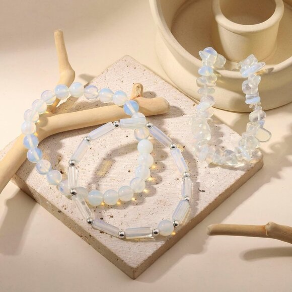 Natural Moonstone Beaded Bracelets for Women 8mm Handmade Healing Jewelry - Picture 4 of 8